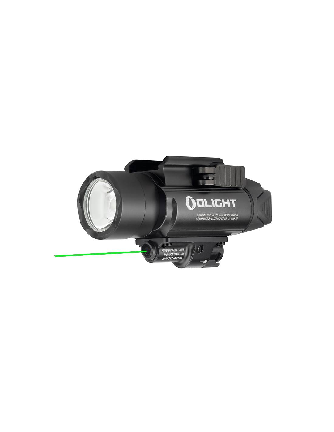 Linterna para arma con puntero verde BALDR PRO Valkyrie 1350 lum. Olight | Color Negro