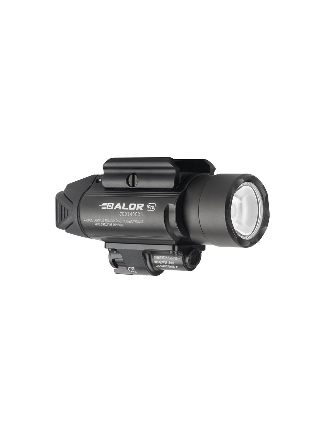 Linterna para arma con puntero verde BALDR PRO Valkyrie 1350 lum. Olight | Color Negro