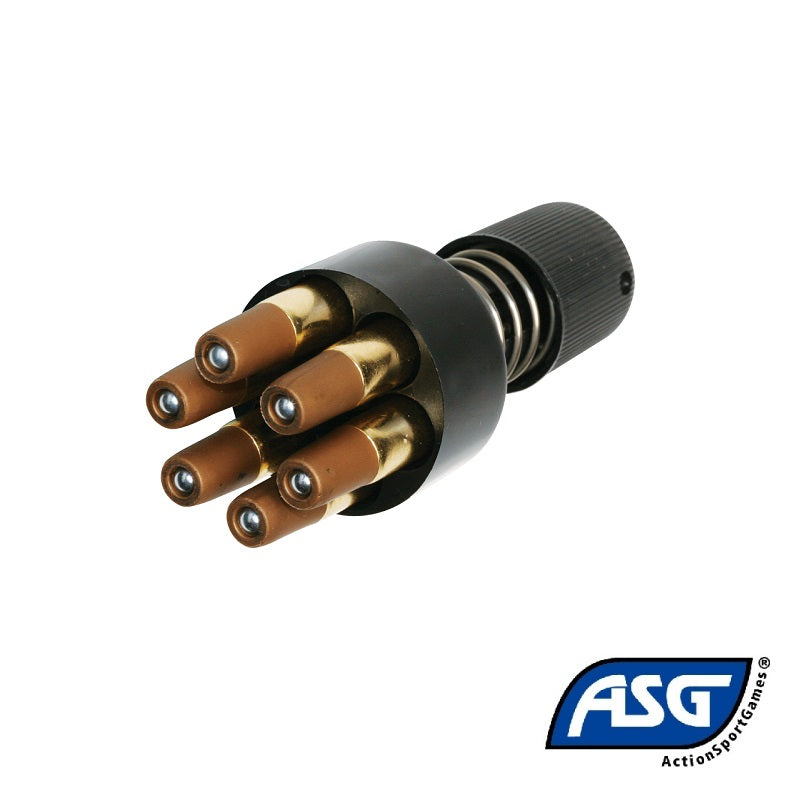 Cargador rápido tambor para revolver Dan Wesson con 6 cartuchos para 4,5 mm Bbs.