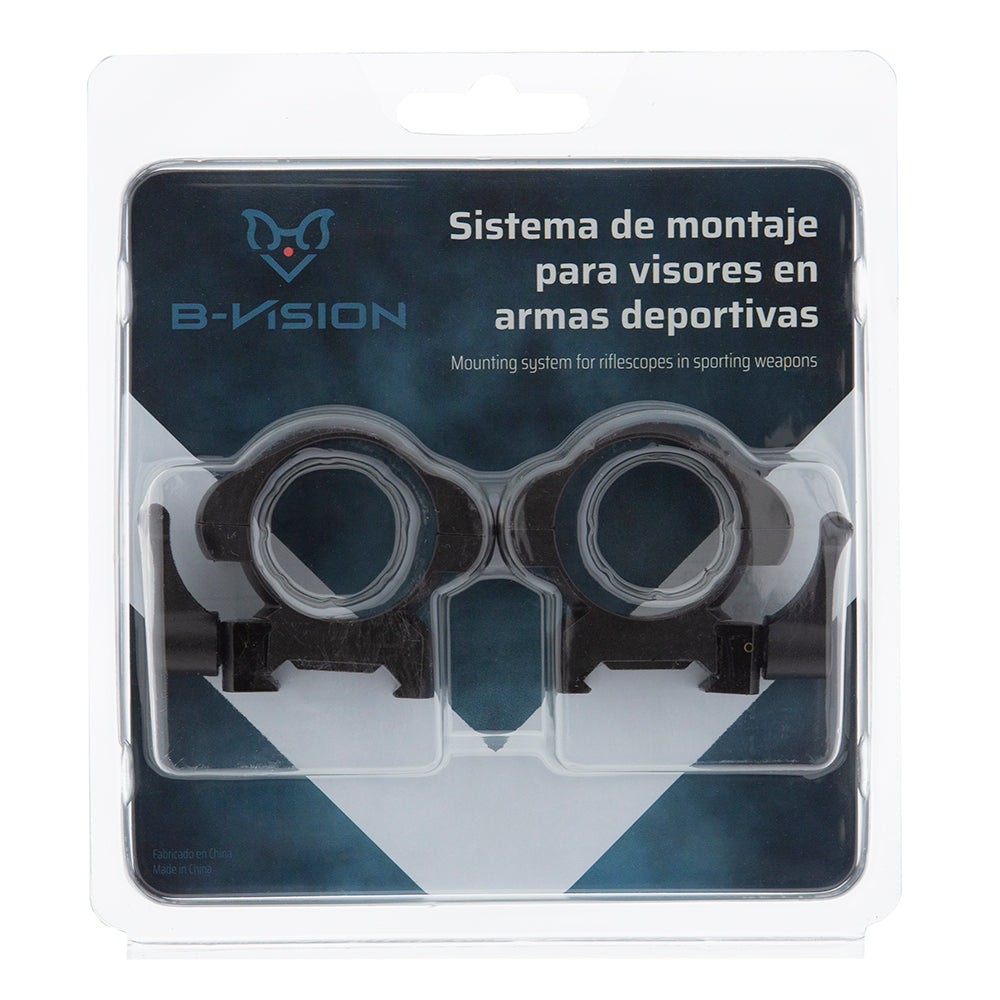 Anillas desmontables de acero 2 tornillos 1″ (25,4 mm) Weaver y Picatinny B-Vision