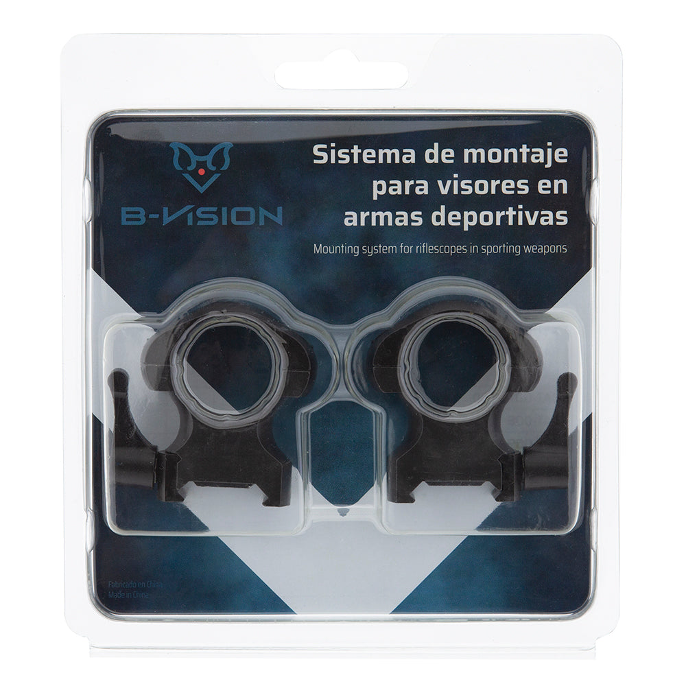 Anillas desmontables de acero 2 tornillos 30mm Weaver y Picatinny B-Vision