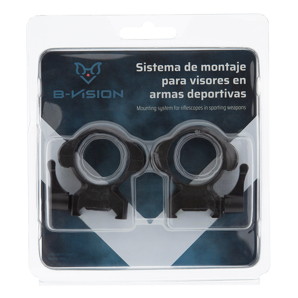 Anillas desmontables de acero 4 tornillos 30mm Weaver y Picatinny B-Vision