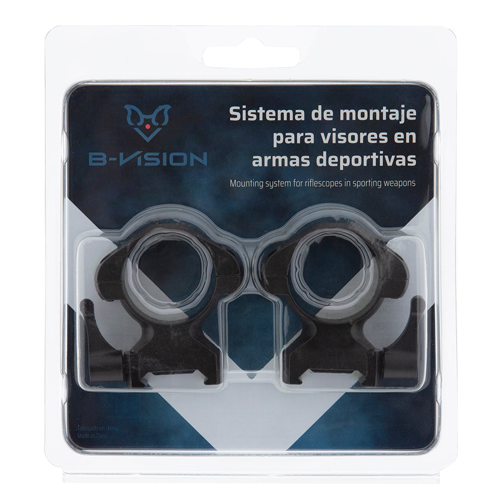 Anillas desmontables de acero 4 tornillos 30mm Weaver y Picatinny B-Vision