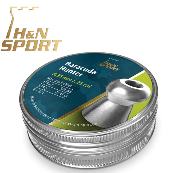 Balines H&N Barracuda Hunter cal. 6,35 mm. Lata 150 uds. de 1,78 g.