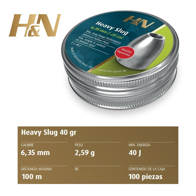 Balines H&N Slug HP HEAVY cal. 6'32 mm /.249