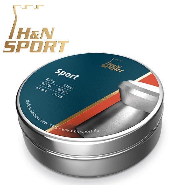 Balines H&N Sport cal. 4,50 mm. Lata de 500 uds. de 0,53 g.