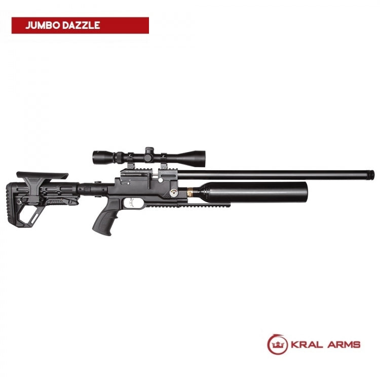 Carabina PCP KRAL Puncher Jumbo Dazzle Negro. Cal. 5,50 mm - 24 Julios