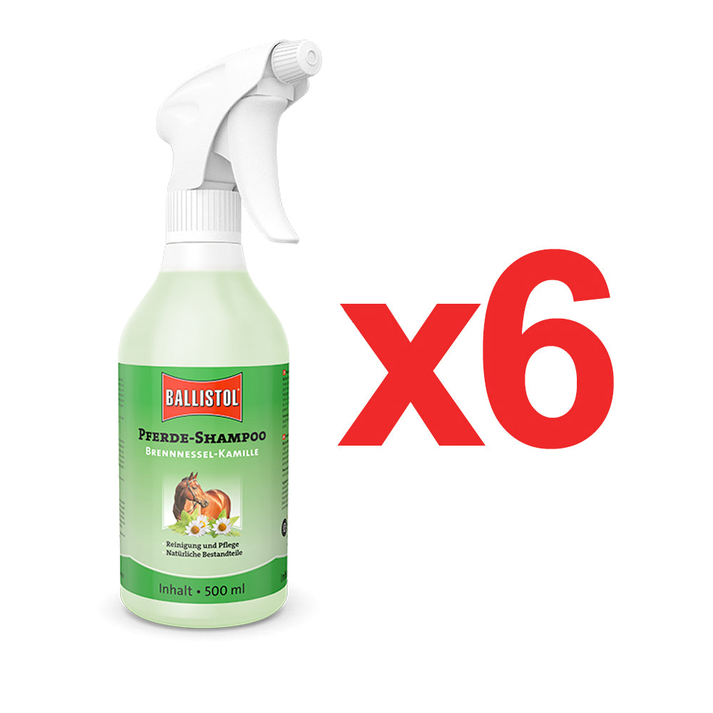 Shampoo Caballos Manzanilla y ortigas - 500 ml de Ballistol en caja de 6 uds