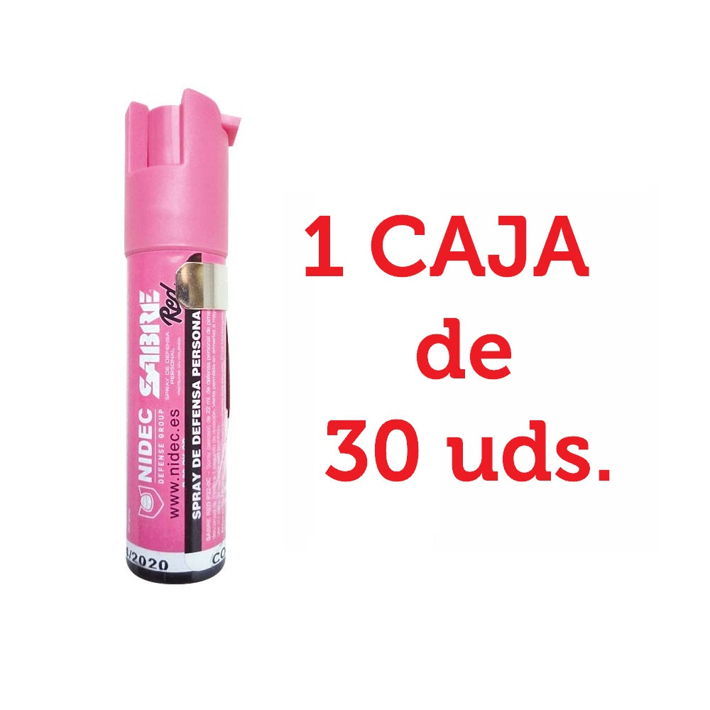 Spray Defensa Sabre Red Rosa con chorro balistico (Venta Exclusiva Armerias). Para 2 cajas o más.