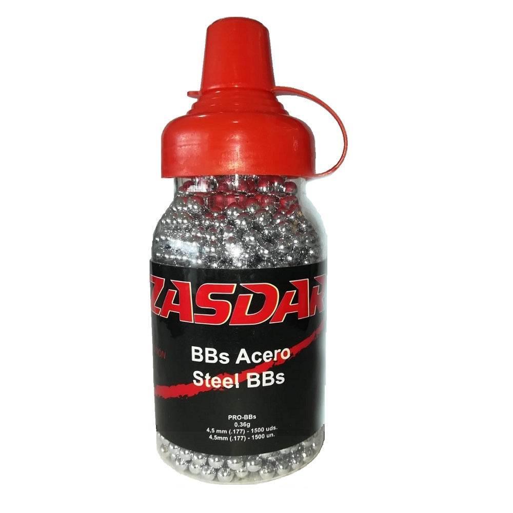 Steel Bbs 4,5 mm. Zasdar biberón 1.500 u.