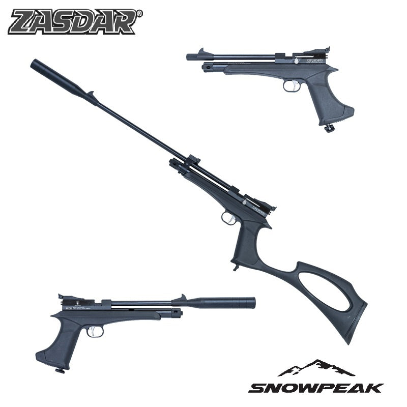 Kit Pistola y Carabina Snowpeak - Zasdar CP2 de CO2. Multi-tiro cal. 4,5 mm. Balines.