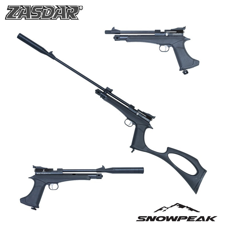 Kit Pistola y Carabina Snowpeak - Zasdar CP2 de CO2. Multi-tiro cal. 5,5 mm. Balines.