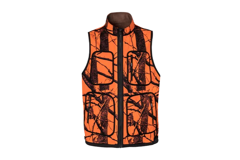 Chaleco reversible GAMO Jabato camo naranja/marrón