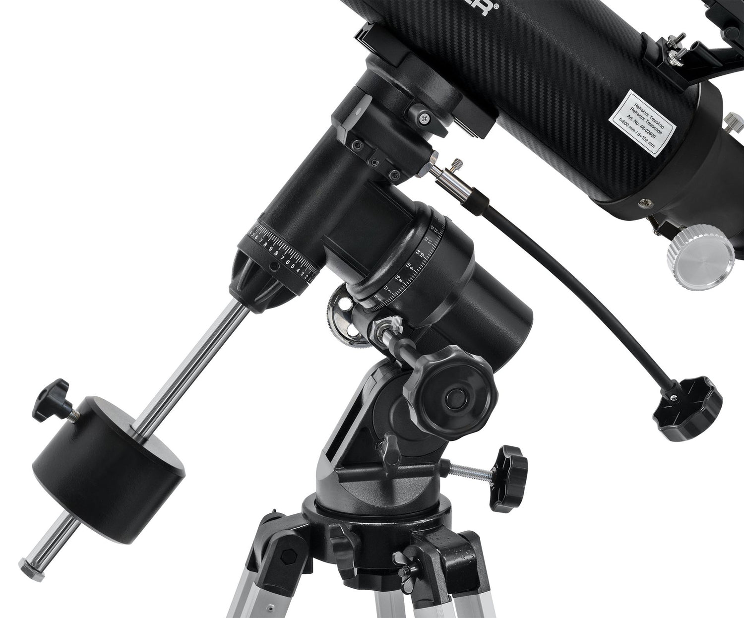 Telescopio refractor BRESSER Polaris-II 102/600 EQ3 + adaptador smartphone y filtro solar