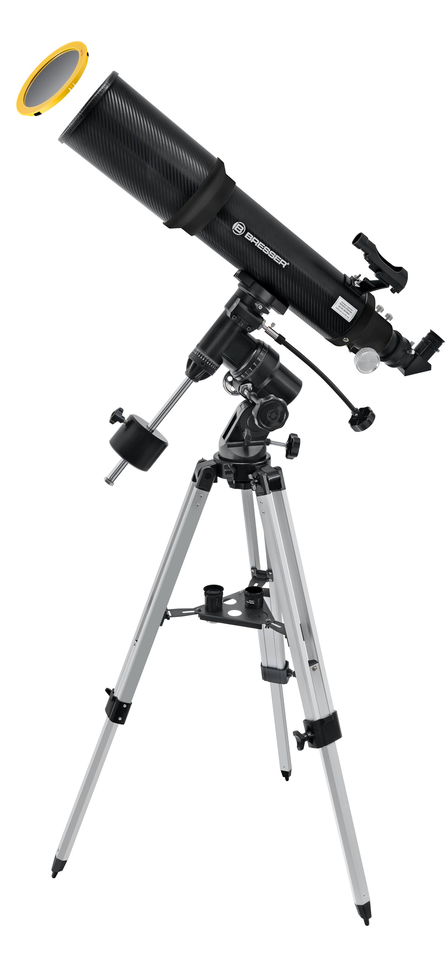 Telescopio refractor BRESSER Polaris-II 102/600 EQ3 + adaptador smartphone y filtro solar