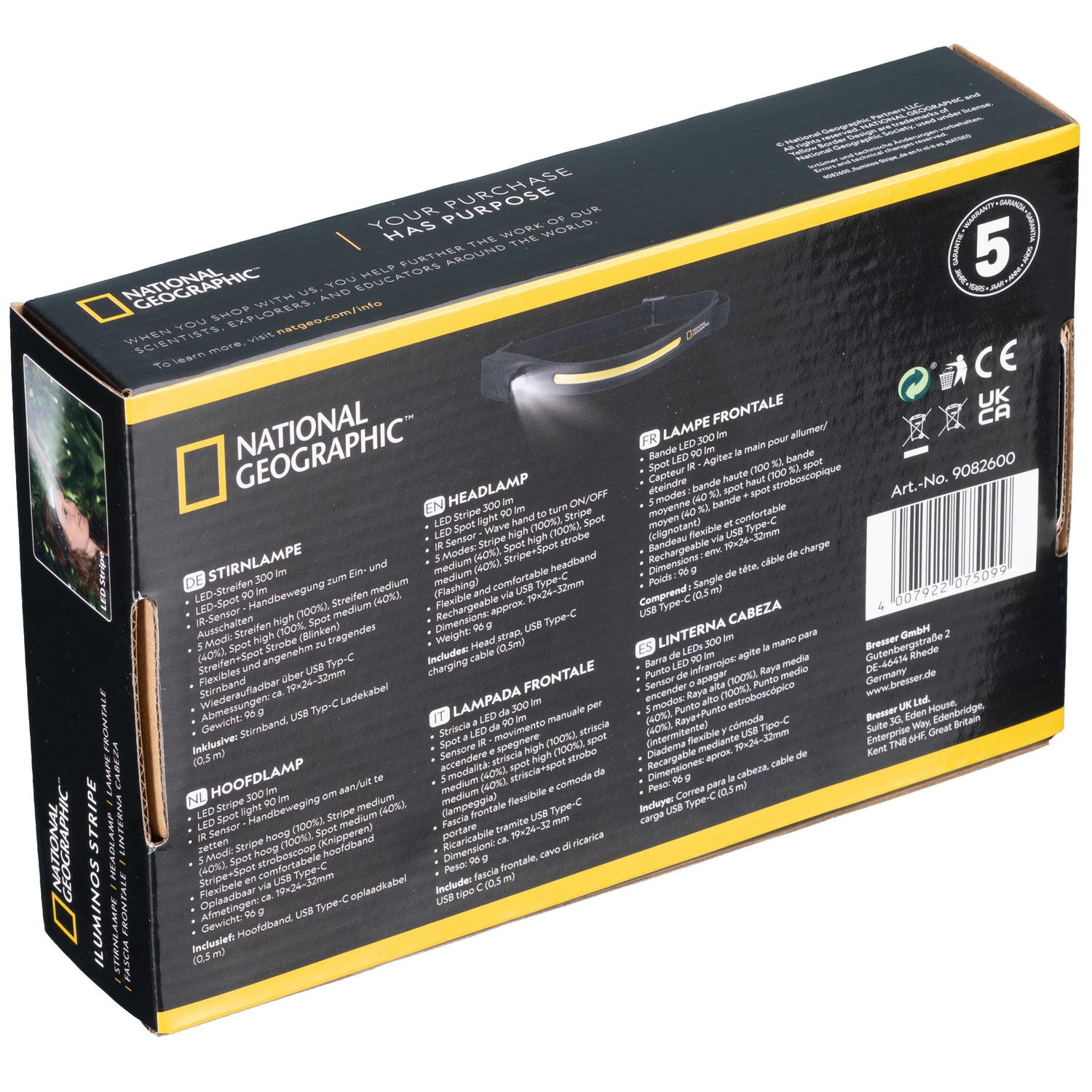 Linterna frontal con tira de LEDs NATIONAL GEOGRAPHIC Iluminos Stripe