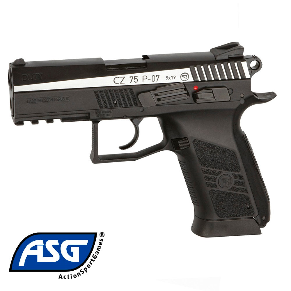 Pistola CZ 75 P-07 DUTY Duetone Blowback  - 4,5 mm Co2 Bbs Acero corredera metalica