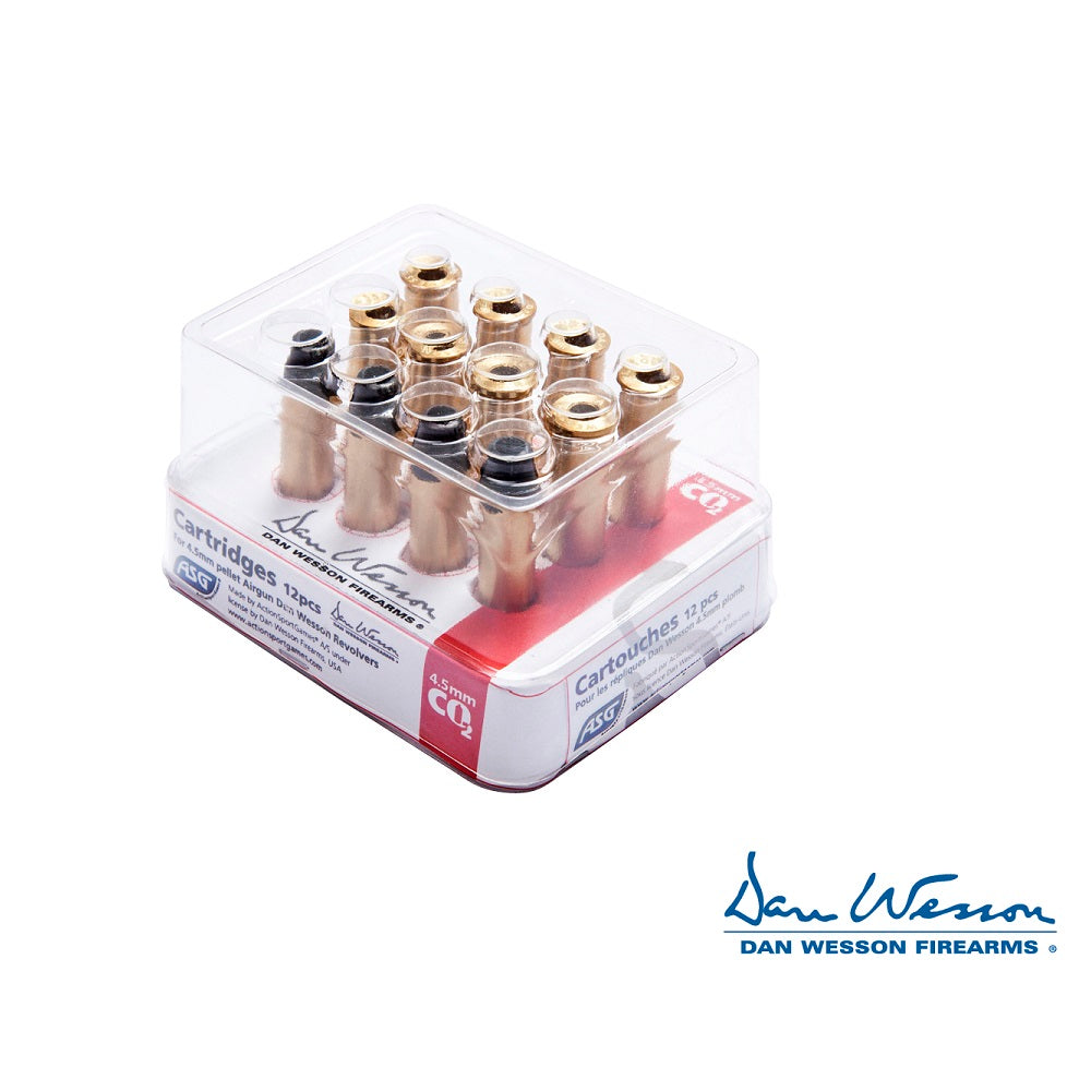 Cartuchos Dan Wesson para Balines - 4,5 mm Co2 Caja 12 unid. Compatible con DW 1 gen. DW 715