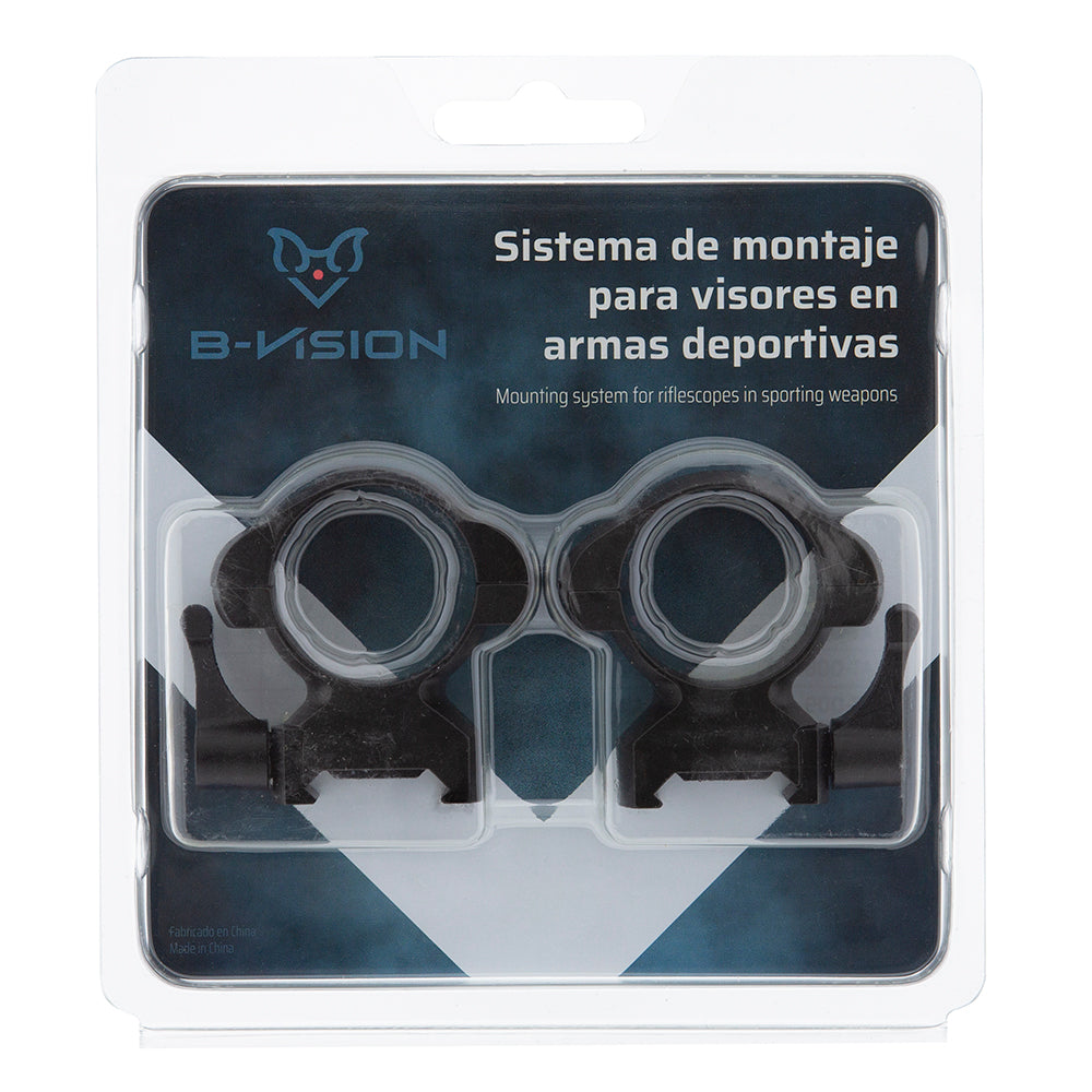 Anillas desmontables de acero 2 tornillos 1″ (25,4 mm) Weaver y Picatinny B-Vision