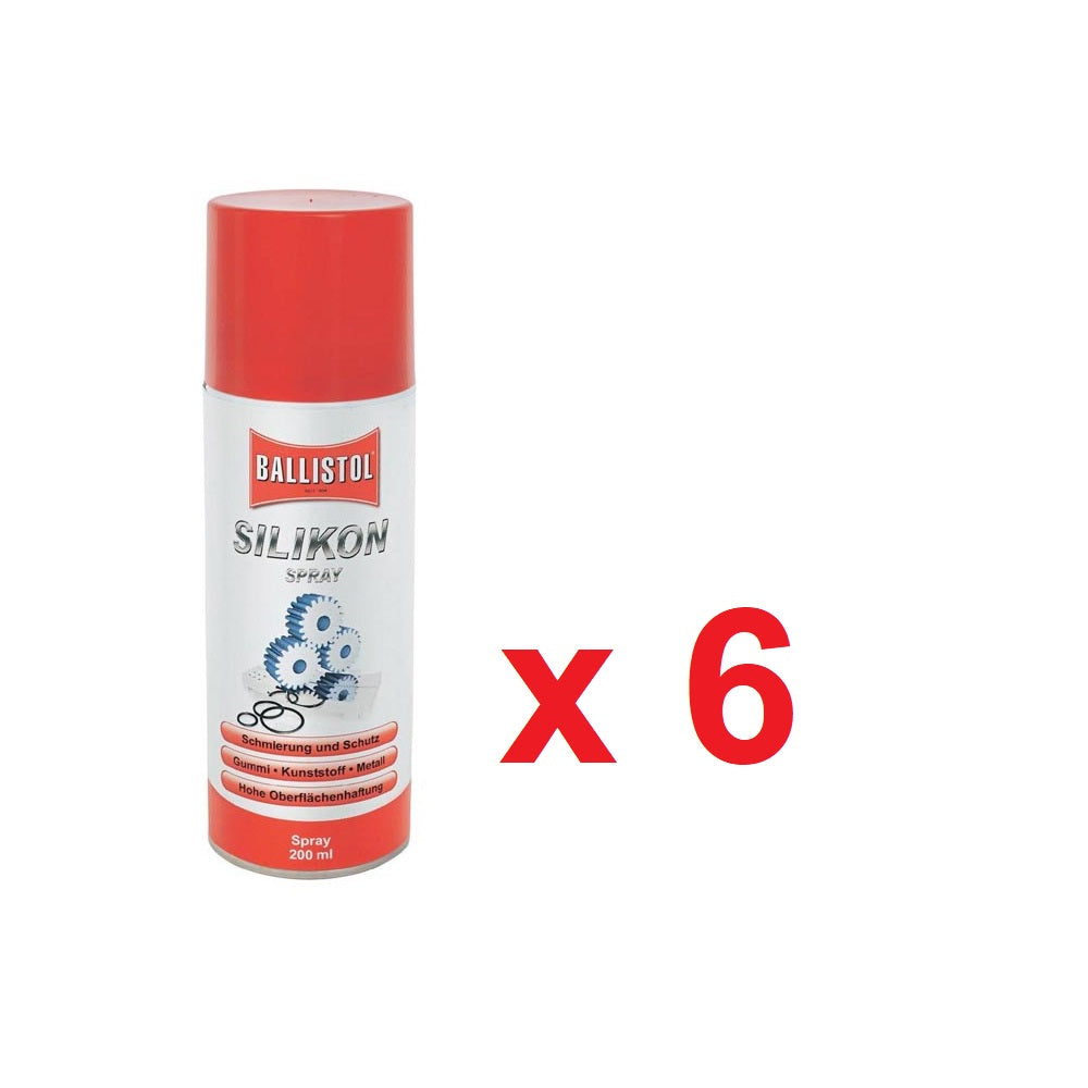 Silikonspray 200 ml de Ballistol en caja de 6 uds.