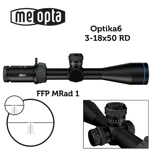 Visor MEOPTA MeoPro Optika6 3-18x50 FFP-RD MRad 1