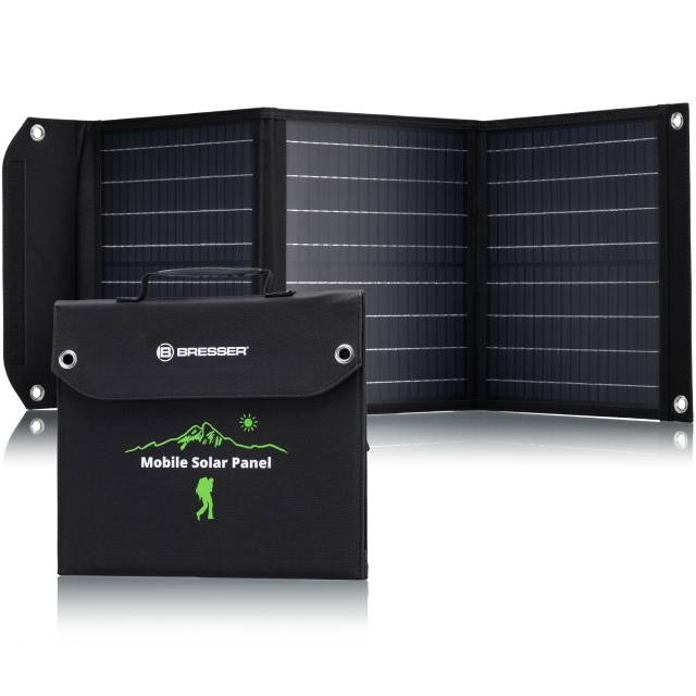 Cargador solar portátil BRESSER 40W USB/DC