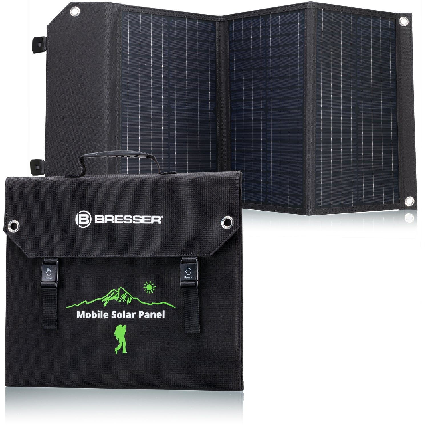 Cargador solar portátil BRESSER 60W USB/DC