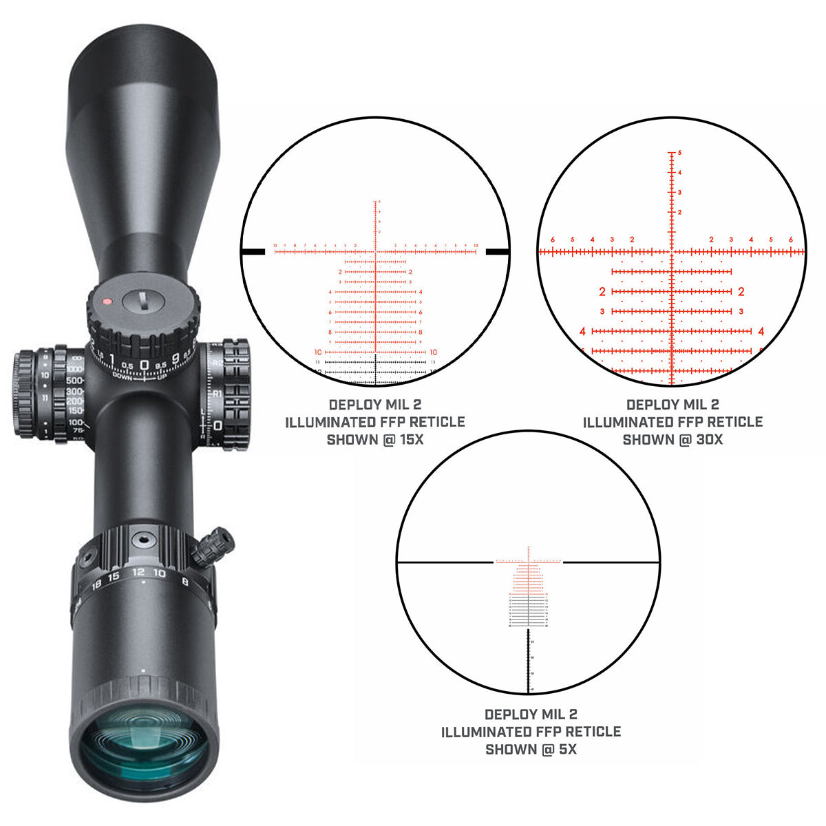 Visor BUSHNELL MATCH PRO ED 5-30x56 Side Focus Deploy MIL 2 FFP ilum.