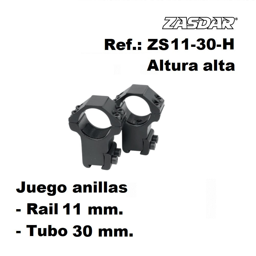 Monturas de Acero Zasdar Altura Alta  Ø25 mm  Rail 11 mm